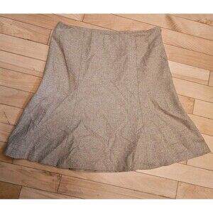 Ralph Lauren Collection 100% Wool Herringbone Flared A-Line Skirt Silk Lined Sz